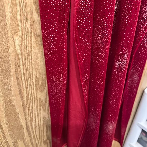 Red Velvet Sparkly Maxi Dress - Picture 5 of 6